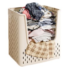 소니오 손잡이 이동 접이식 빨래바구니, 04 입구 크림