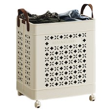 소니오 모던 다용도 접이식 빨래바구니, 08 바퀴 아이보리