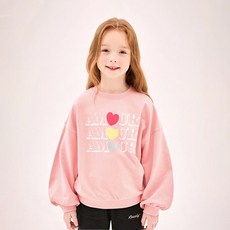 JELISPOON 女童款字母印花圓領落肩長袖大學T