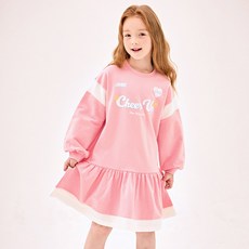 JELISPOON 女童款褶皺拼色運動風洋裝