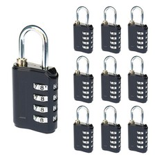 TravelCube 旅行用安全鎖 4轉盤 黑色, 10個