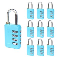 TravelCube 旅行用安全鎖 4位密碼 藍色, 10個