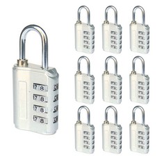 TravelCube 安全鎖 4轉盤 銀色, 10個