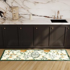 Cheriel 華麗高級地墊, 白綠色, 1個