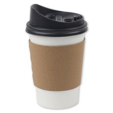 Inp 白色素面紙杯 380ml + 長型開關杯蓋 + KP杯套組, 50套