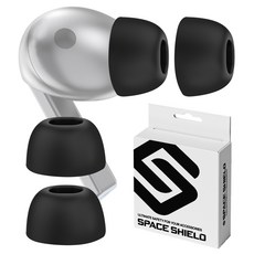 SPACE SHIELD Galaxy Buds3 Pro 相容標準矽膠耳塞 M 4入, 黑色, 單一商品, 1套