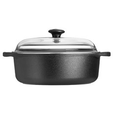 SKEPPSHULT 鑄鐵鍋 3L + 玻璃鍋蓋套組, 1套, 單一尺寸