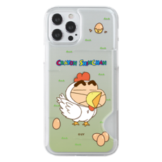 코쿼드 짱구 애니멀 코스튬 반투명 카드 슬림 휴대폰 케이스