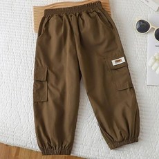 유블리 아동용 베브핑카 캐주얼 밴딩 와이드 카고바지