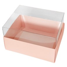 HANZPICK 巧克力 馬芬 餅乾 迷你長方形窗盒, 粉紅色, 10個