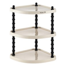 제이라이프 레이어 스탠드 수납 선반 부채꼴, 3단, 아이보리