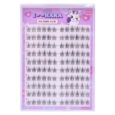 IHara 大容量免膠水精緻捲翹款人造假睫毛, 1個, 黑色