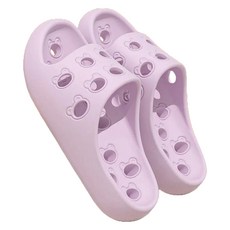 Daysoy 可愛青蛙洞洞浴室拖鞋, 1個, NO 02 紫色