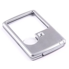 Kosallu 卡片型夾式放大鏡 + 保護套, 銀色, 1個