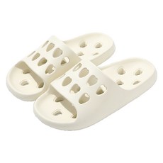 Daysoy 可愛愛心鏤空浴室拖鞋, NO 01 白色, 1個