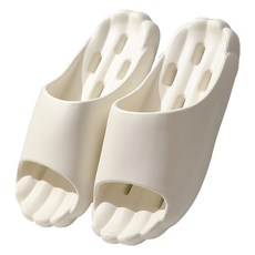 Daysoy 雲朵般蓬鬆柔軟防滑浴室拖鞋, 1個, NO 04 白色