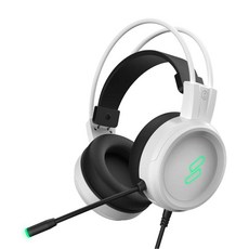 SPM Clover 虛擬7.1 LED有線電競耳機麥克風, 白色, HM100