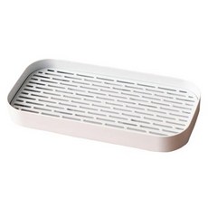 셀리빙 심플 배수 트레이 식기 건조대 깊은직사각 S, 화이트, 1개, 1단