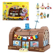 BUNNYLAND 海綿寶寶 蟹堡王 積木玩具, 混合顏色, 1個