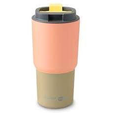 아소부 세라믹코팅 이중진공 스텐 보온보냉 퓨라믹 파스텔 텀블러 픽미업, 1개, 650ml, 파스텔 피치