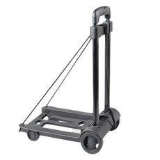 Pyeston攜帶式3段折疊式迷你購物折疊推車 23*33*96cm, 黑色, 1個