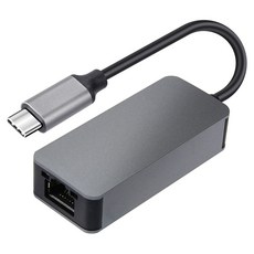 컴스 USB 3.2 type C to 기가비트 이더넷 어댑터 컨버터 2.5Gbps Gigabit Ethernet 허브 RJ45, JA012, 1개