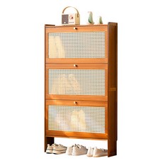 제이라이프 트로이 라탄 신발 정리대 3단, 월넛, 1개