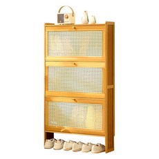 제이라이프 트로이 라탄 신발 정리대 3단, 내추럴, 1개