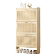 제이라이프 트로이 라탄 신발 정리대 3단, 화이트, 1개