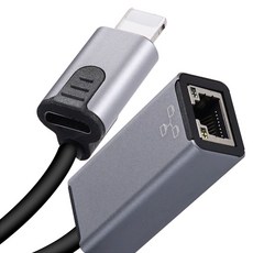 Coms iOS 8Pin 轉接線 網路 RJ45 Ethernet LAN 有線乙太網路 LAN 8 Pin USB 輔助電源, JA050-黑色, JA050-黑色, 1個