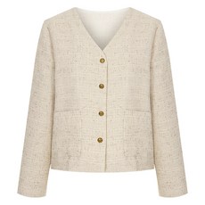 t.view 女款外口袋麻花V領夾克 V4C-CJK010