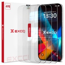 엑씨 글리터 액정보호필름 강화유리 4매, 1개