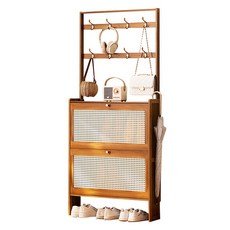 제이라이프 프론도어 신발 정리대 2단, 월넛, 1개