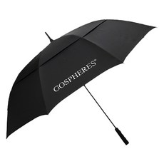 Gospheres 男女通用 Logo 雙層傘篷碳纖維雨傘 PA2AUB83, 黑色, 1個