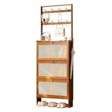 제이라이프 프론도어 신발 정리대 3단, 월넛, 1개