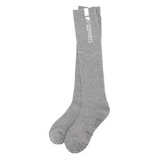 Gospheres 女款 ASCI 條碼 LOGO 及膝襪 PW2FSO59, 1個, 麻灰色