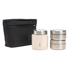 EJIRY Tangle 316不鏽鋼午餐盒 4件組, 1個, 象牙白