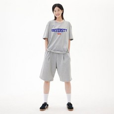 더팀 유니버시티 빅사이즈 20수 통기성 반팔 프린트 티셔츠