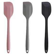 EasySili 矽膠副食品大型烹飪工具刮刀 3件組, 1套, 暢銷款(粉紅色, 黑色, 深灰色)