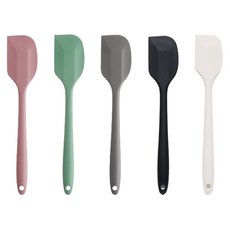 Easy Sili 矽膠嬰兒副食品大刮刀 5件組, 1套, 粉紅色, 薄荷綠, 深灰色, 黑色, 白色