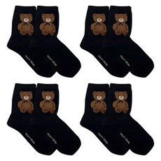소니오 여성용 베어 프렌즈 패션 양말 4켤레 세트