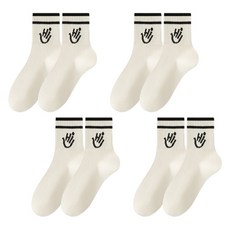 소니오 여성용 하이 데일리 패션 양말 4켤레 세트