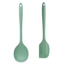 이지실리 矽膠多功能料理王湯匙 + 大刮刀套組, 薄荷綠, 1個
