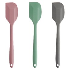 EasySili 矽膠副食品大型烹飪工具刮刀 3件組, 1套, 粉彩(粉紅色, 薄荷綠, 深灰色)
