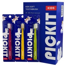 픽킷 저자극 어린이 칫솔 3종 x 3p 세트, 레드, 그린, 옐로우, 9개입, 1개