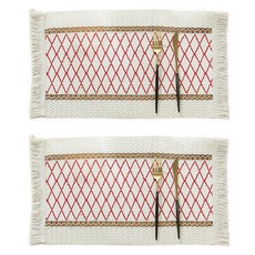 아메리칸로드 북유럽 빈티지 레이스 면혼방 식탁매트, 15번, 2개, 30 x 50 cm