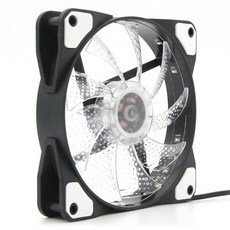 컴스 케이스용 120mm 4핀 3핀 White LED Cooler Case Fan 쿨러 NA146, 1개