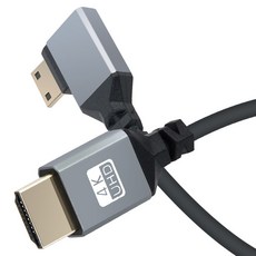 컴스 HDMI M to Mini HDMI M 4K 60Hz UHD 꺾임형 변환 스프링 케이블 40cm~1m BD843, 1개, 1m