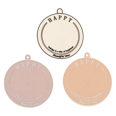 Mamiroo 矽膠快樂圓形隔熱墊 3件組, 1套, 白色, 橘色, 粉紅色