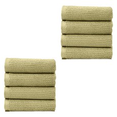 Paradiso 天然色竹纖維紗 30支 手巾 35 x 35 cm 60g, 8個, 綠茶